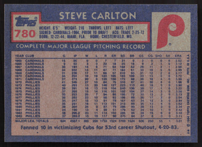 1984 Topps #780 Steve Carlton