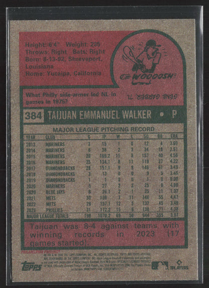 2024 Topps Heritage #384 Taijuan Walker