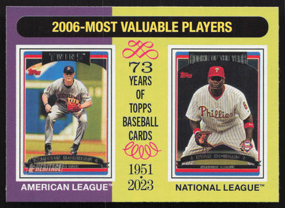 2024 Topps Heritage #203 2006 MVPs (Justin Morneau / Ryan Howard)