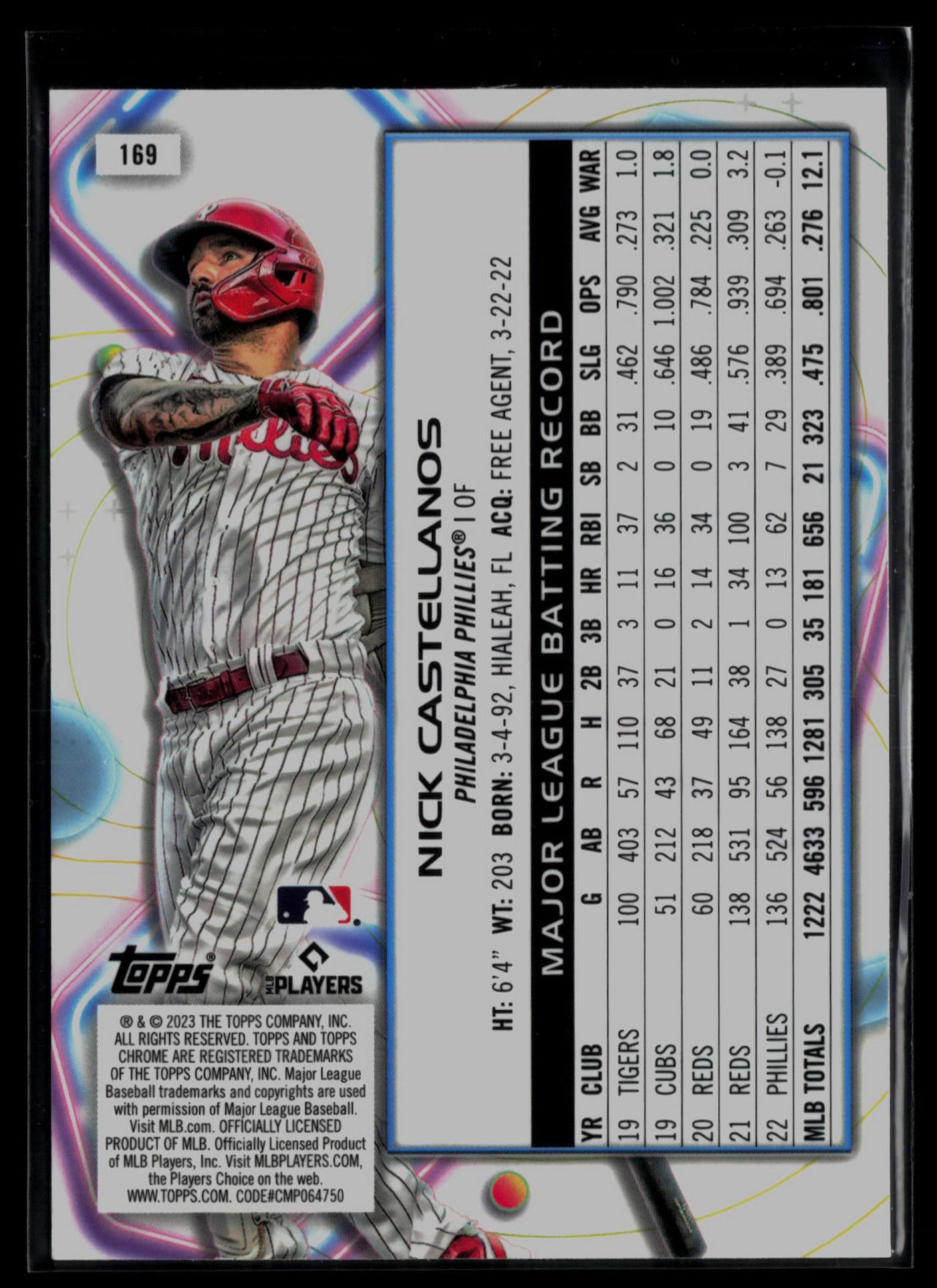 2023 Topps Cosmic Chrome #169 Nick Castellanos