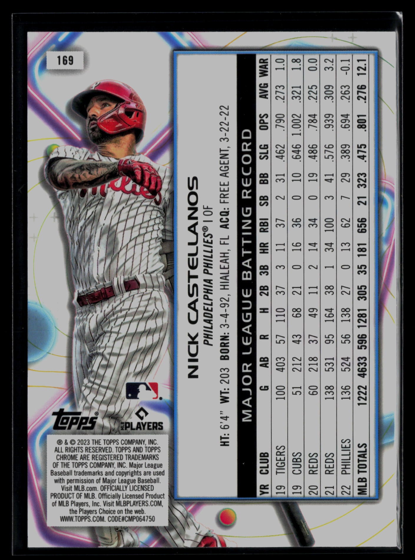 2023 Topps Cosmic Chrome #169 Nick Castellanos