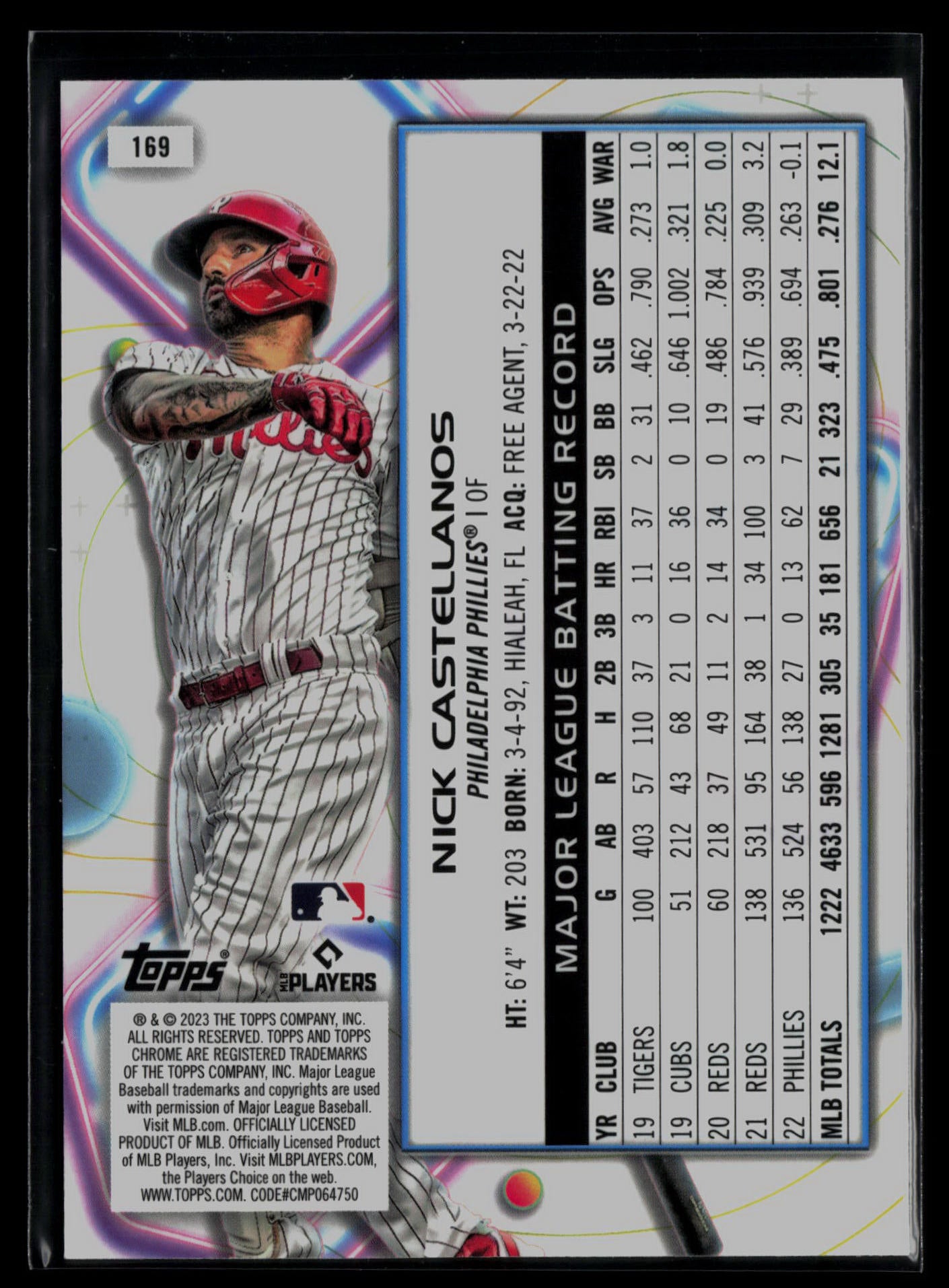 2023 Topps Cosmic Chrome #169 Nick Castellanos