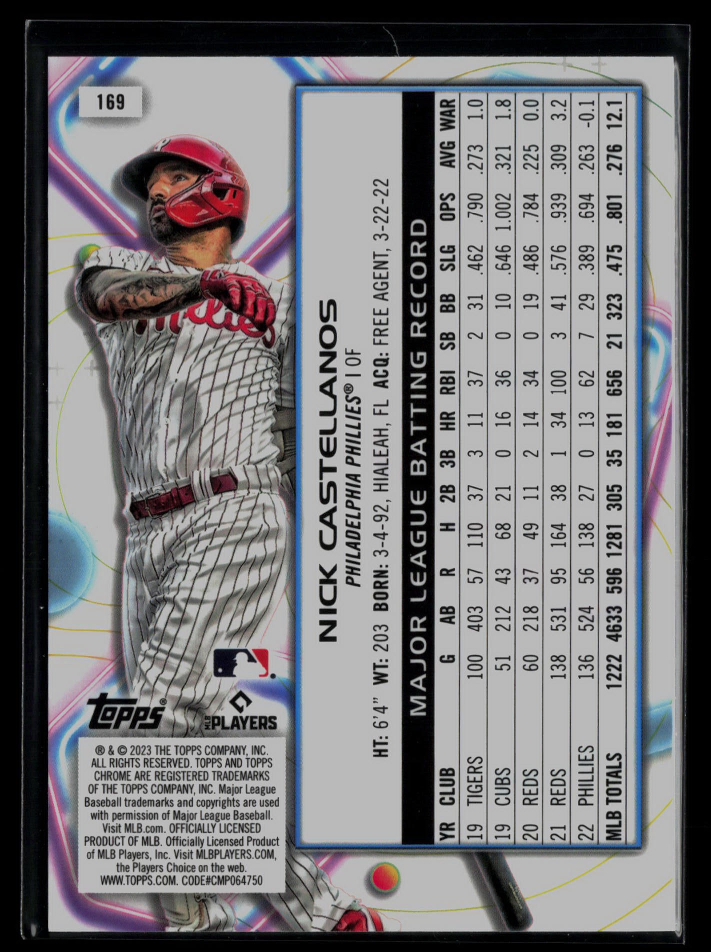 2023 Topps Cosmic Chrome #169 Nick Castellanos