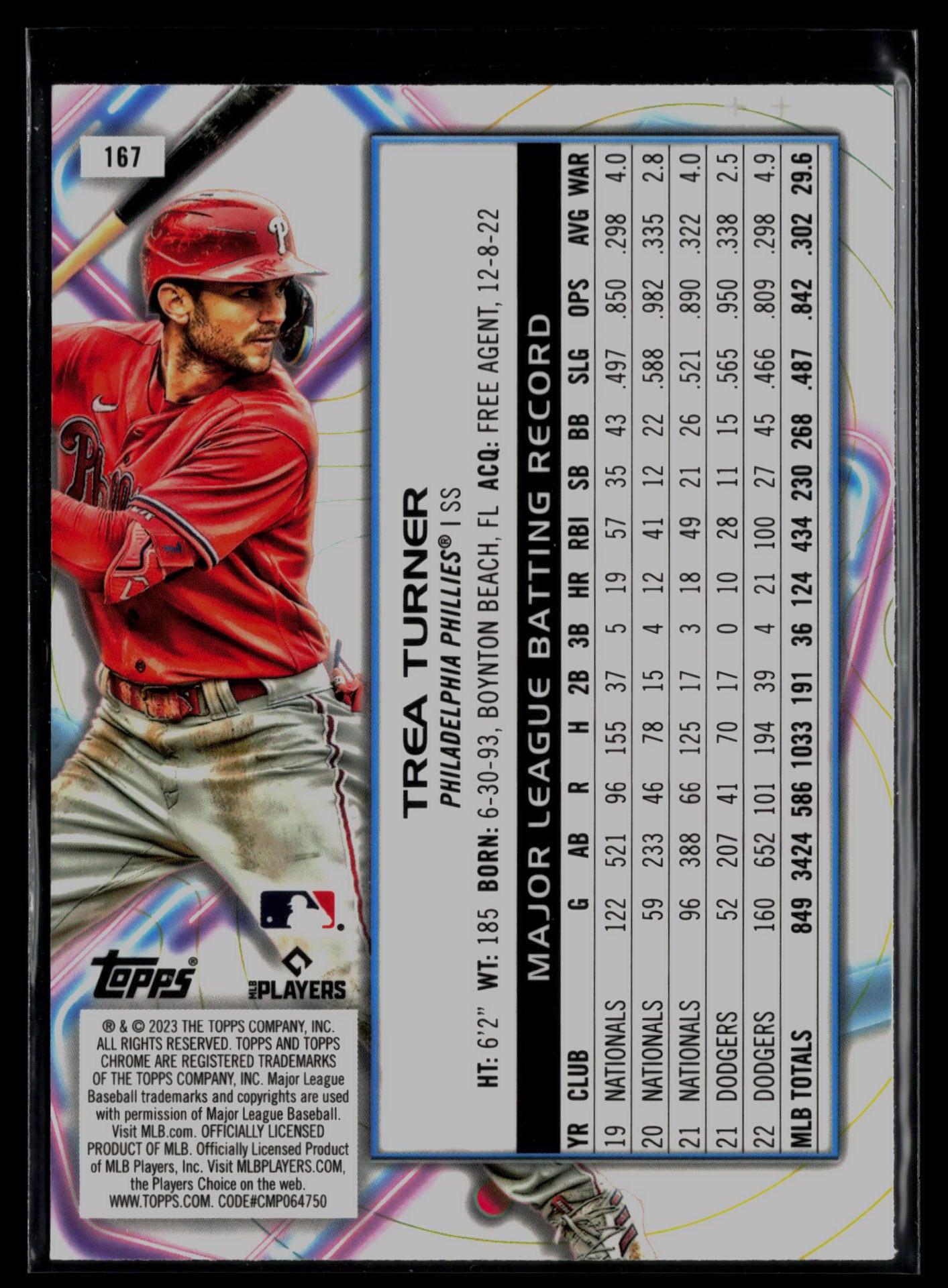 2023 Topps Cosmic Chrome #167 Trea Turner