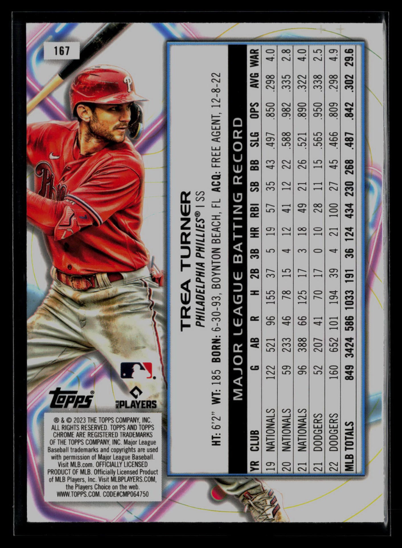 2023 Topps Cosmic Chrome #167 Trea Turner