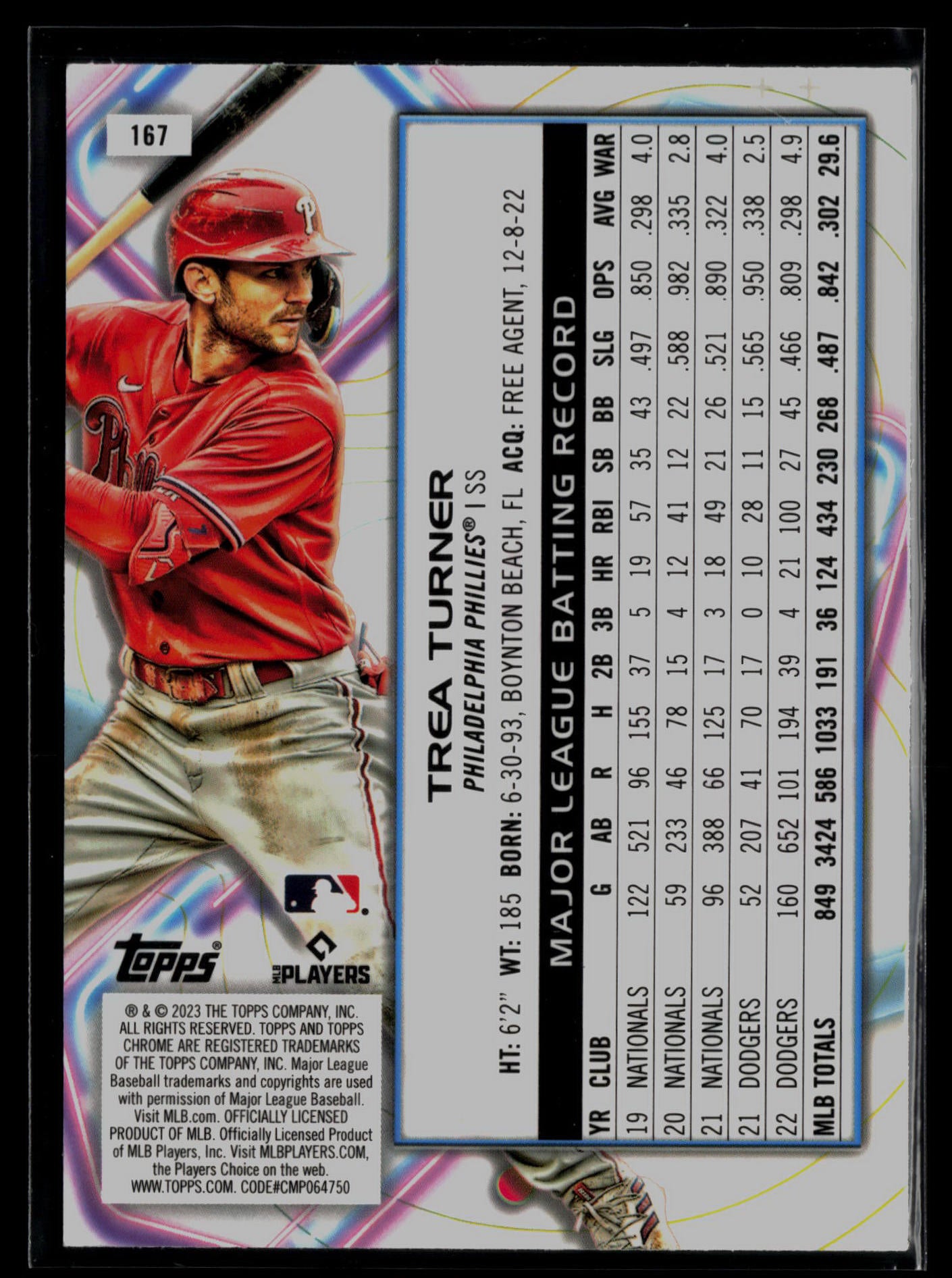 2023 Topps Cosmic Chrome #167 Trea Turner