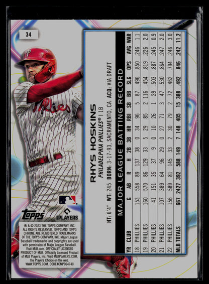 2023 Topps Cosmic Chrome #34 Rhys Hoskins