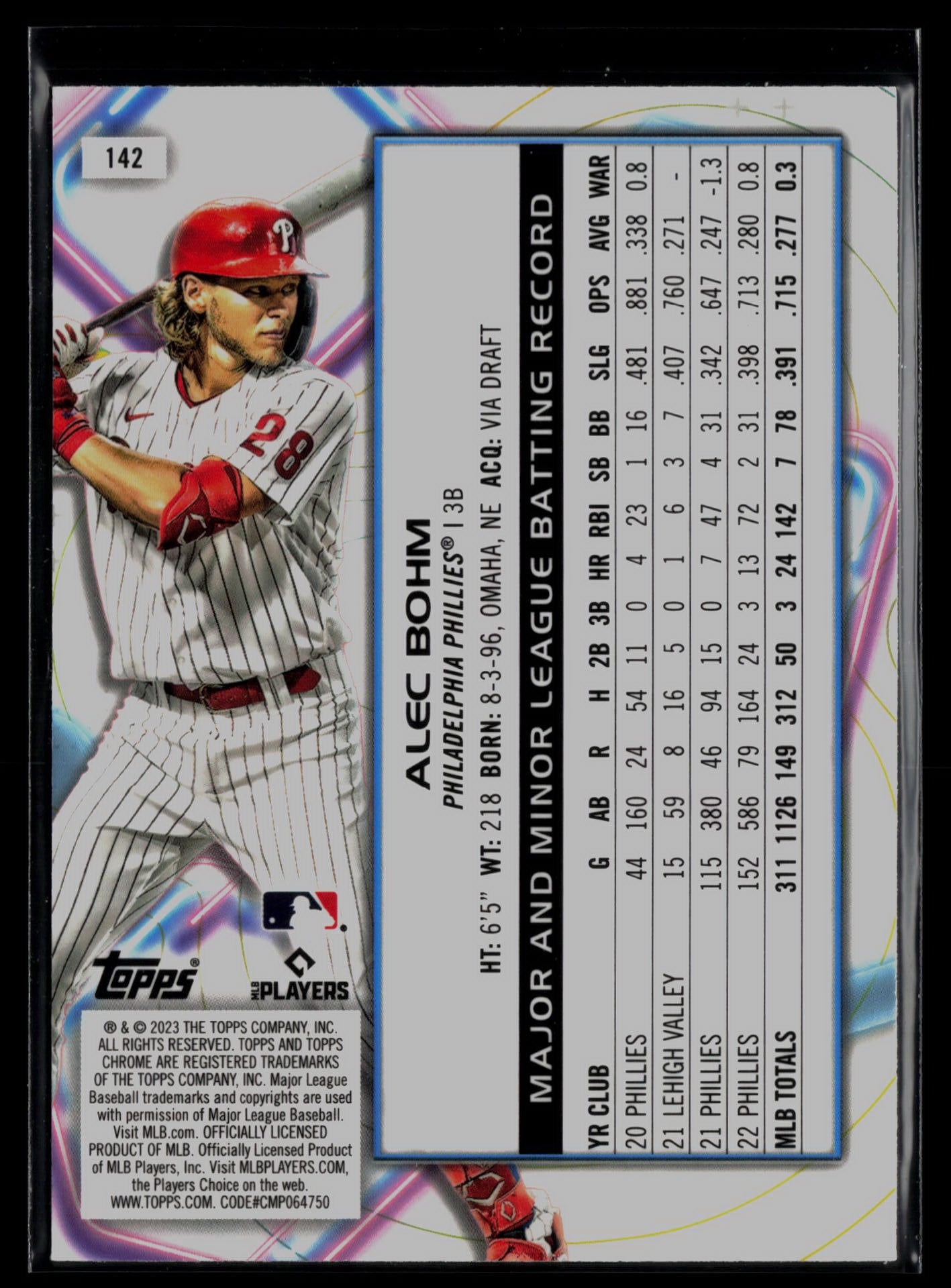 2023 Topps Cosmic Chrome #142 Alec Bohm