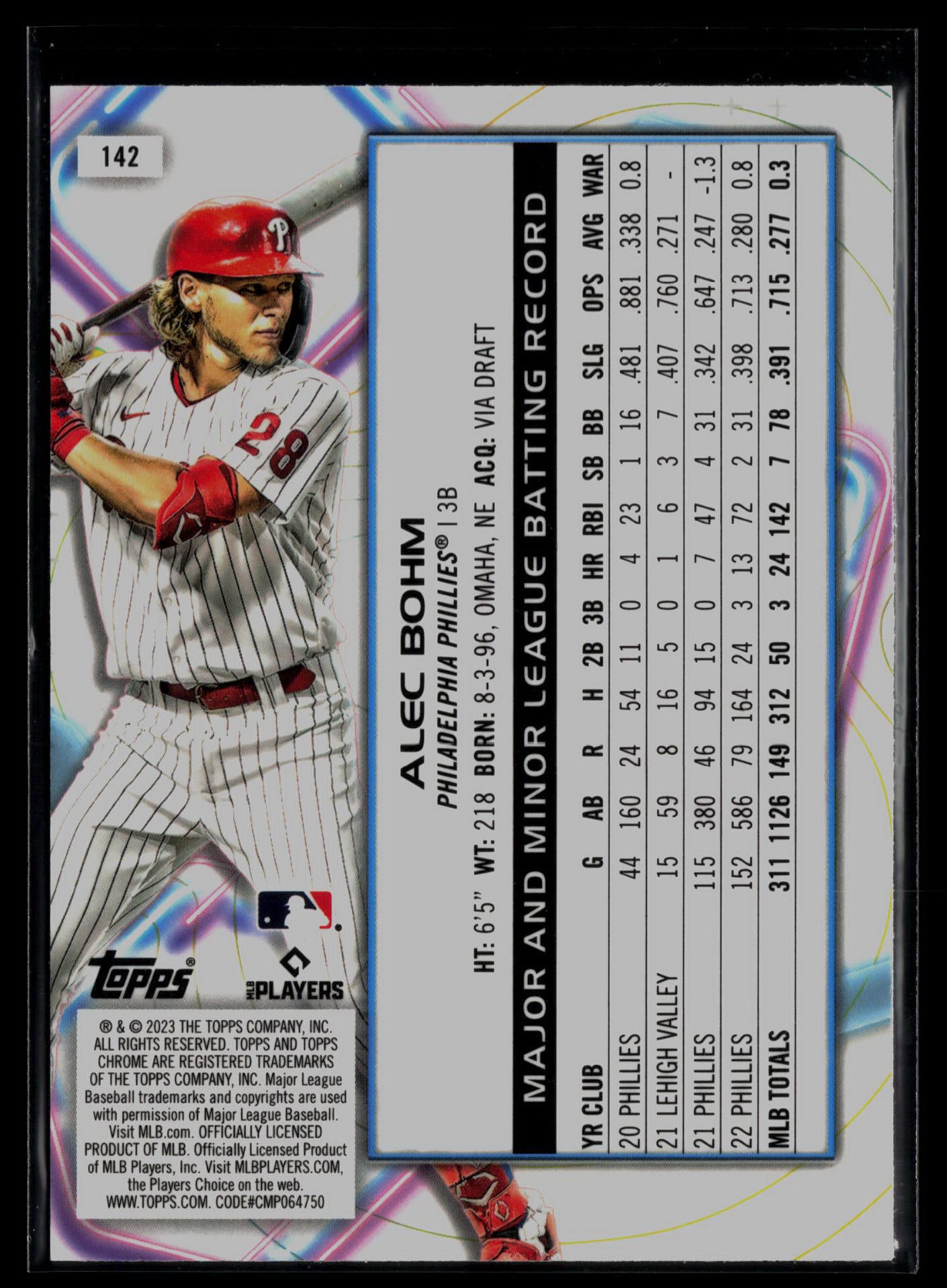 2023 Topps Cosmic Chrome #142 Alec Bohm