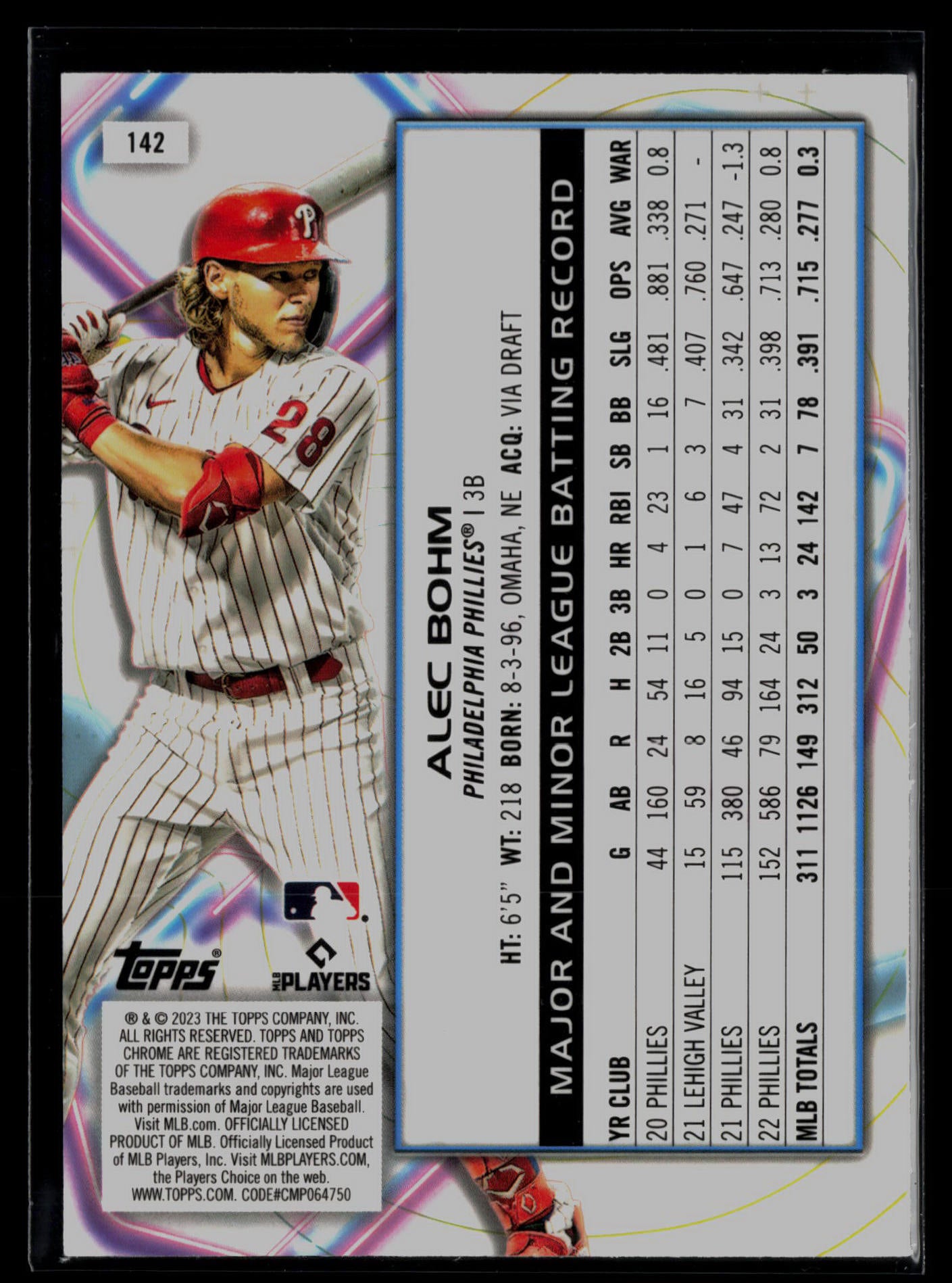 2023 Topps Cosmic Chrome #142 Alec Bohm