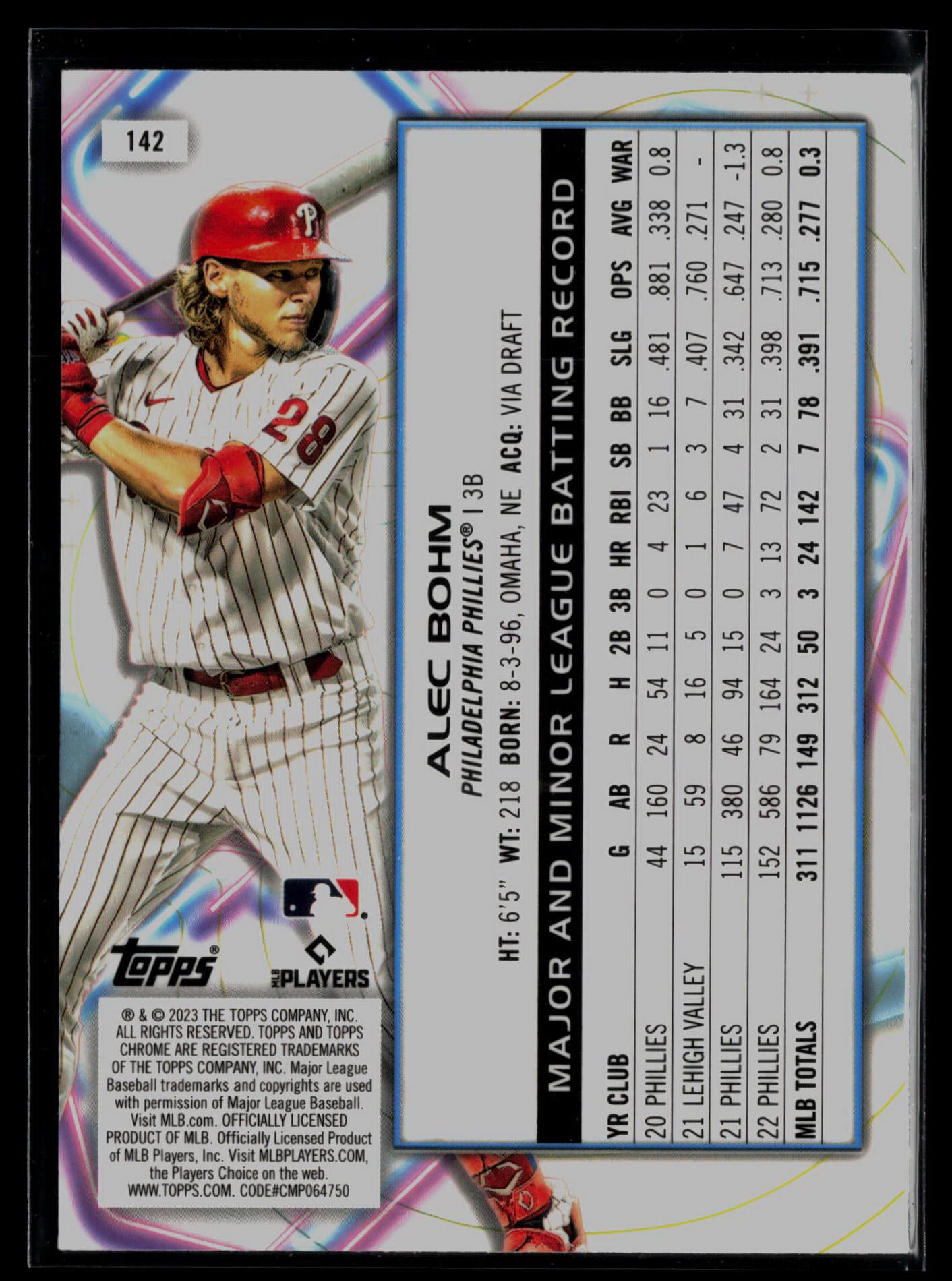 2023 Topps Cosmic Chrome #142 Alec Bohm