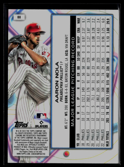 2023 Topps Cosmic Chrome #88 Aaron Nola