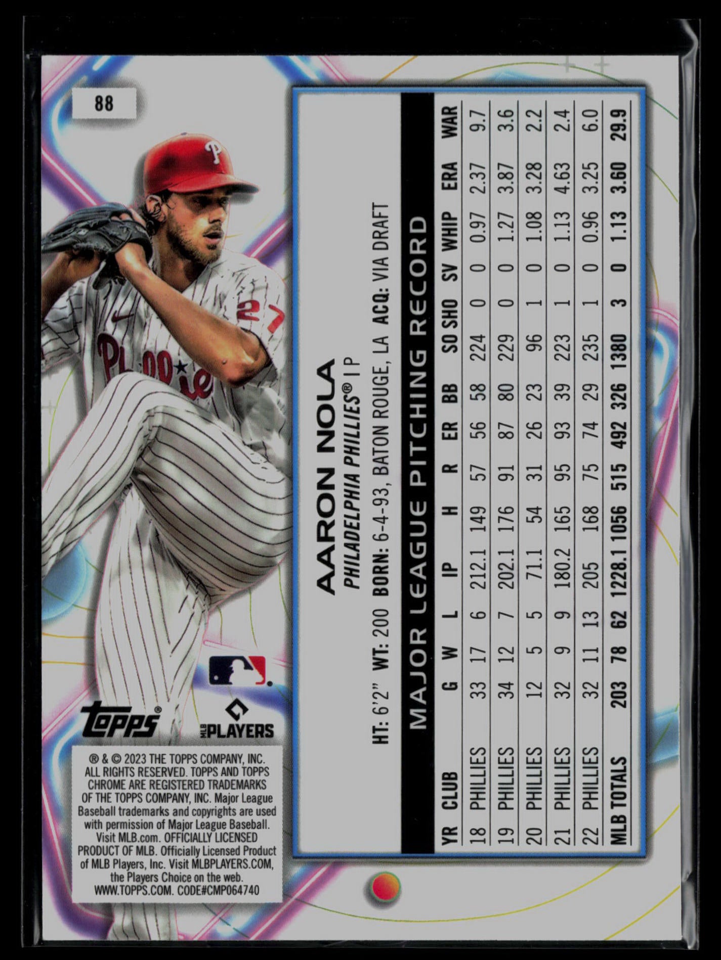 2023 Topps Cosmic Chrome #88 Aaron Nola