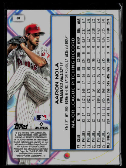 2023 Topps Cosmic Chrome #88 Aaron Nola