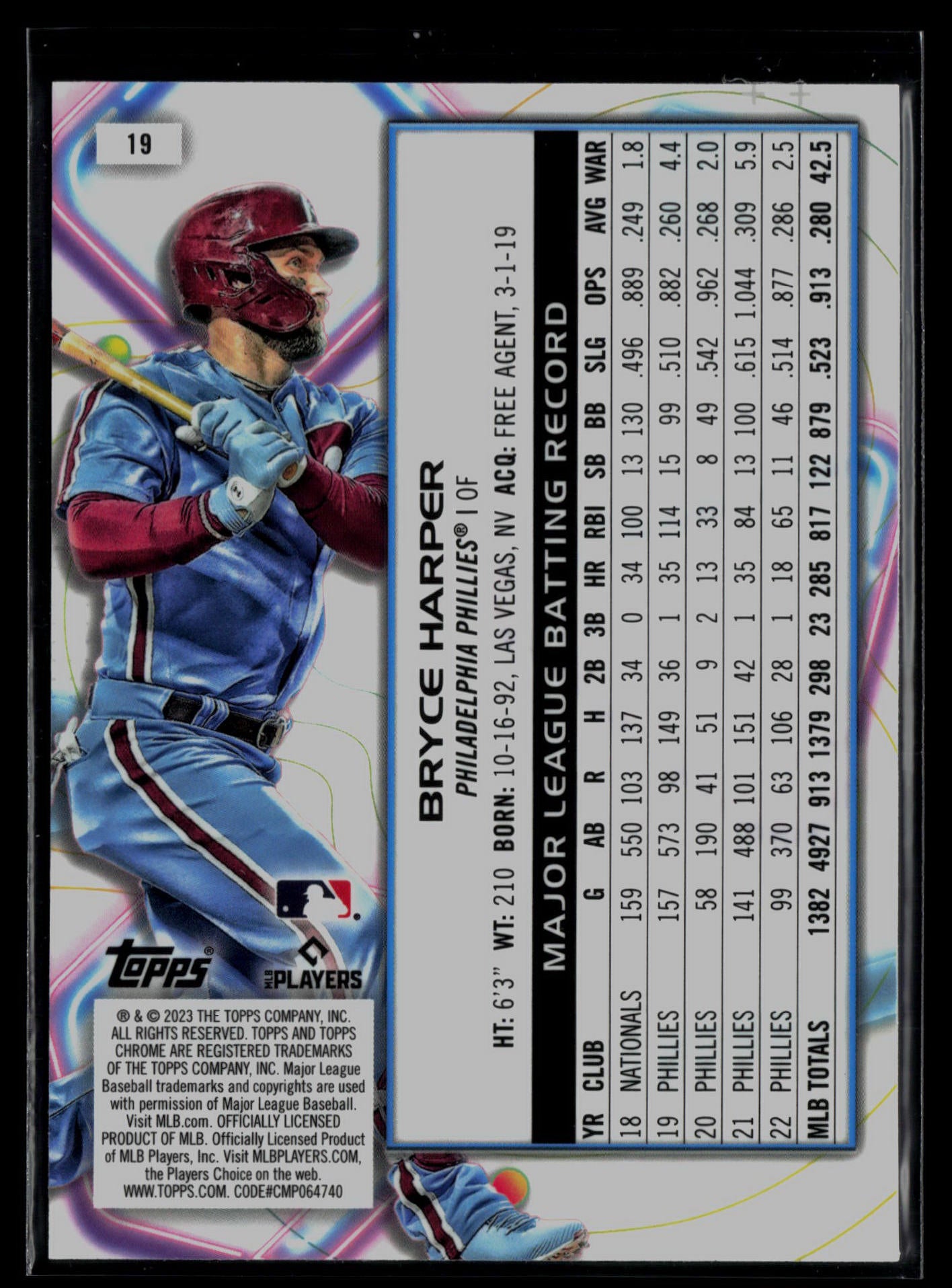 2023 Topps Cosmic Chrome #19 Bryce Harper