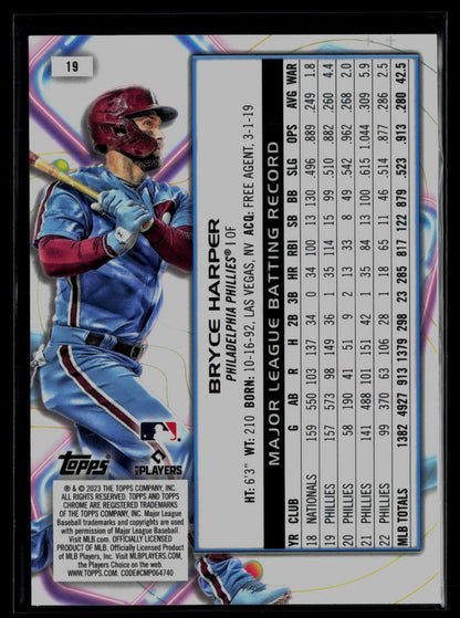 2023 Topps Cosmic Chrome #19 Bryce Harper