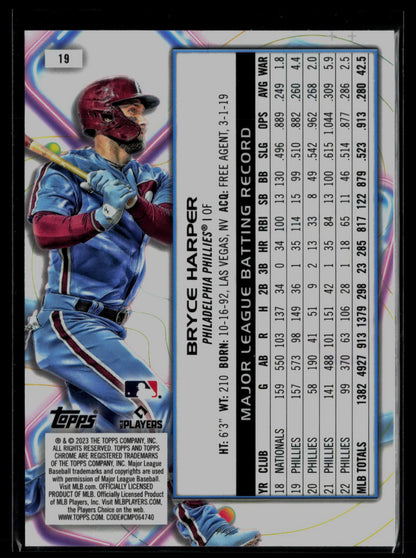 2023 Topps Cosmic Chrome #19 Bryce Harper