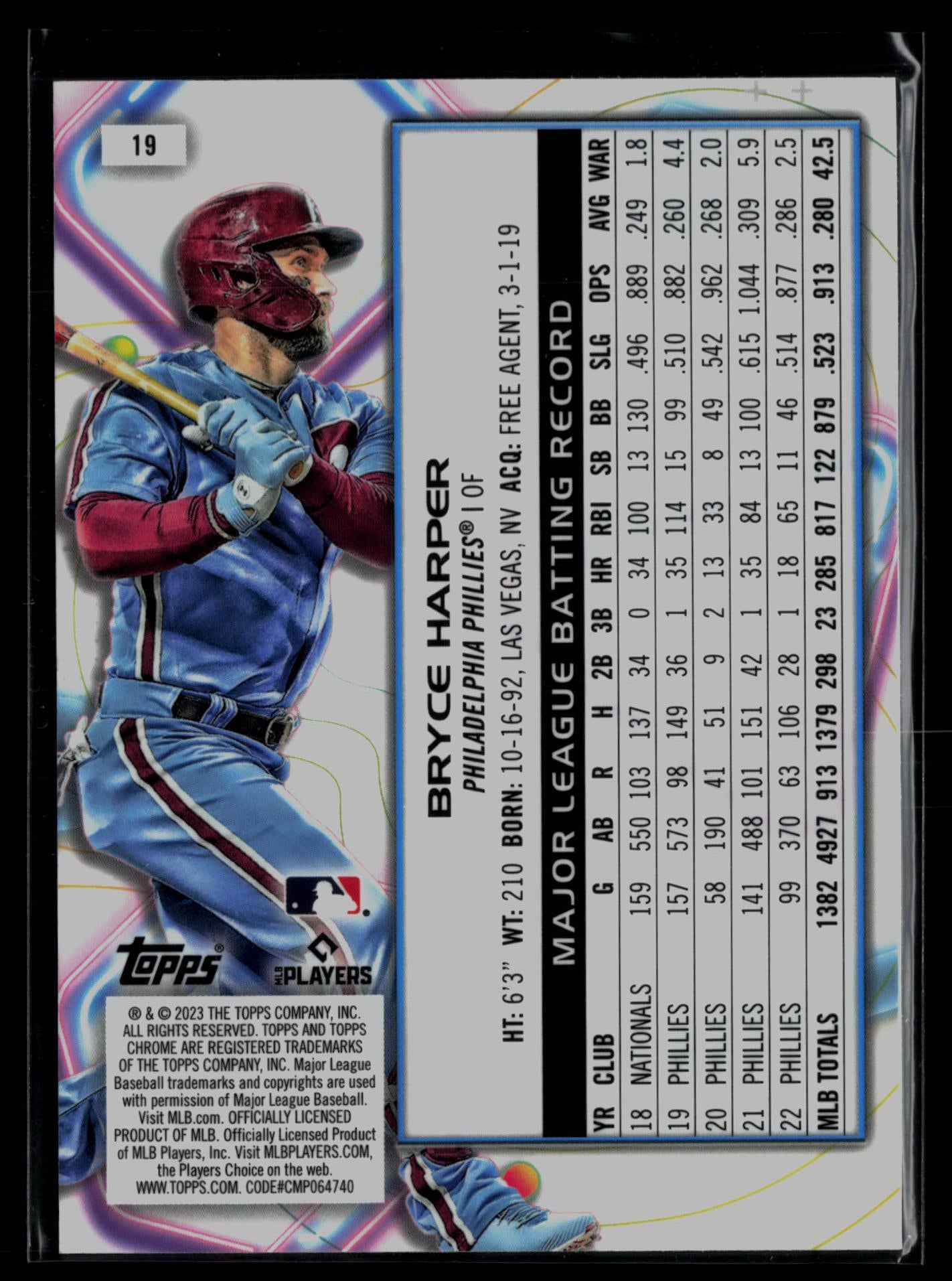 2023 Topps Cosmic Chrome #19 Bryce Harper