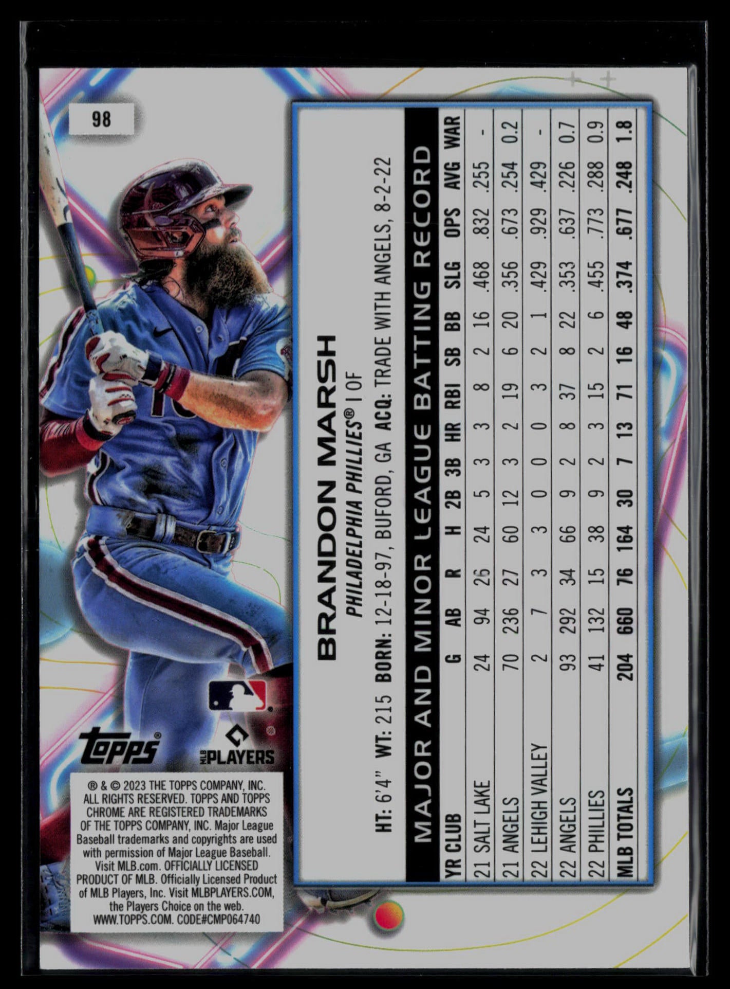 2023 Topps Cosmic Chrome #98 Brandon Marsh