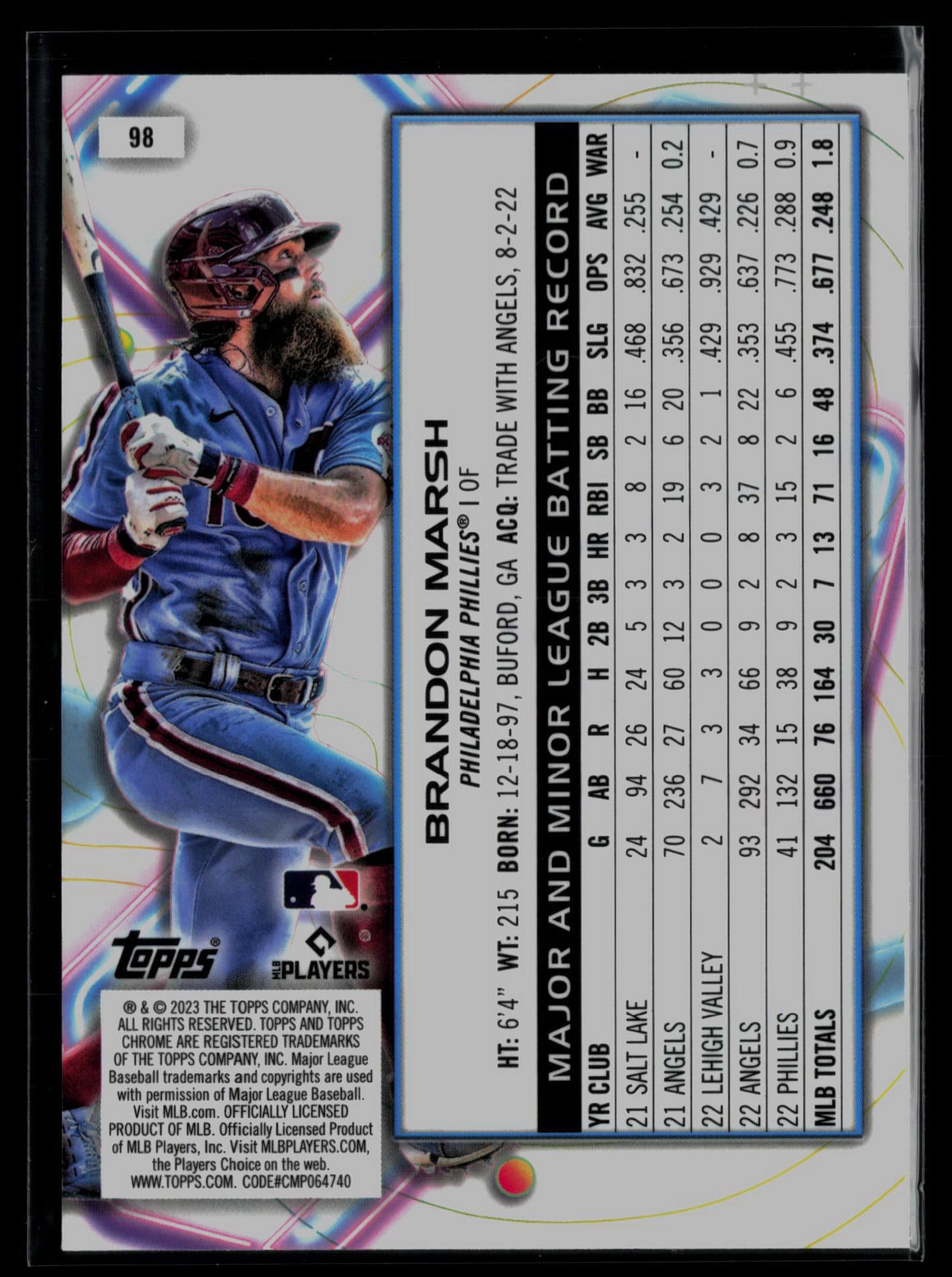 2023 Topps Cosmic Chrome #98 Brandon Marsh