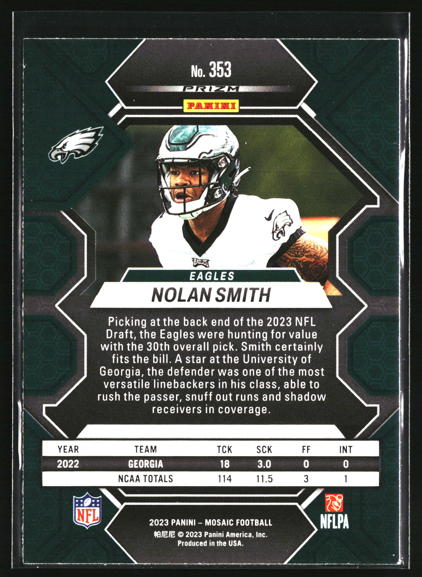 2023 Panini Mosaic #353 Nolan Smith