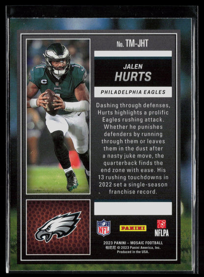 2023 Panini Mosaic #TM-JHT Jalen Hurts Touchdown Masters