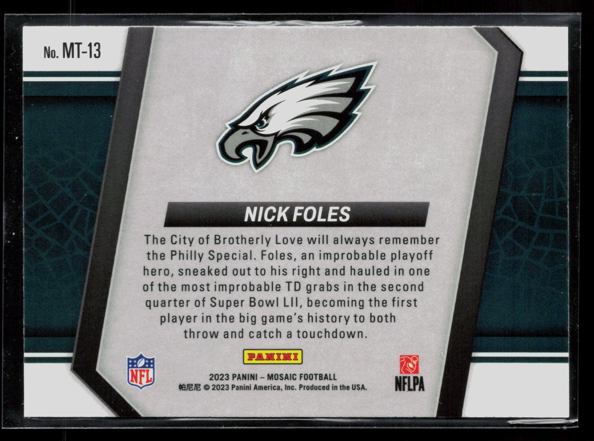 2023 Panini Mosaic #MT-13 Nick Foles Moments in Time