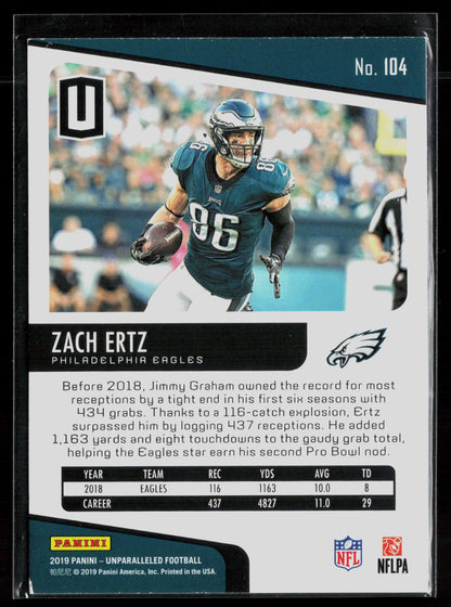 2019 Panini Unparalleled #104 Zach Ertz