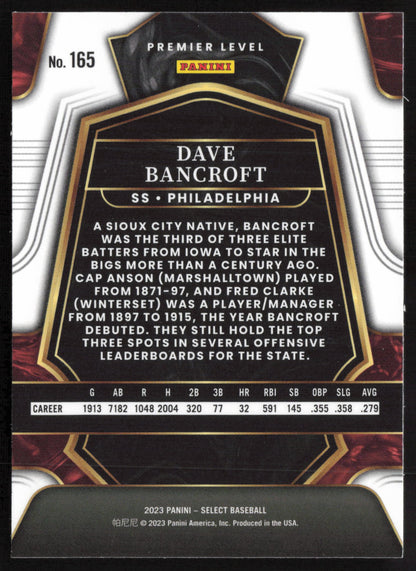 2023 Panini Select #165 Dave Bancroft