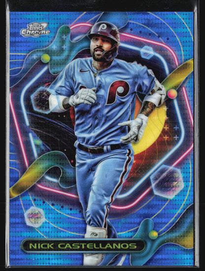 2023 Topps Cosmic Chrome #169 Nick Castellanos Blue Moon Refractor #/99