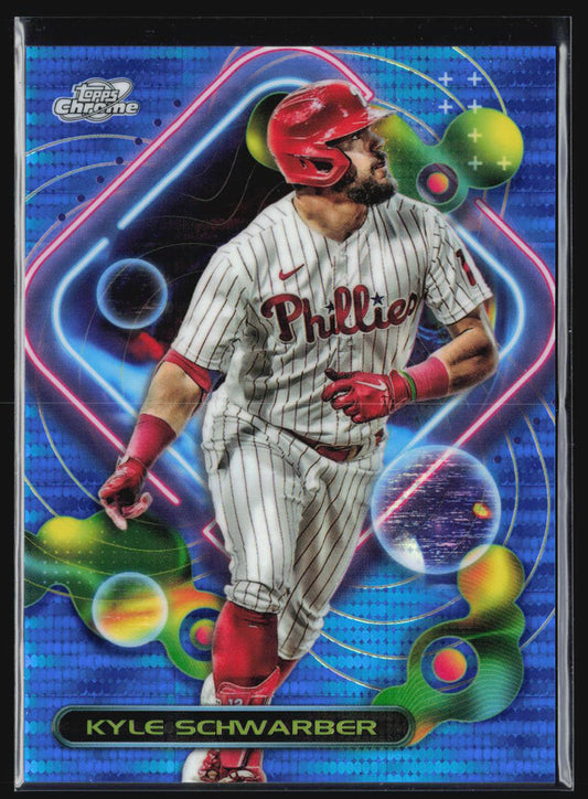 2023 Topps Cosmic Chrome #108 Kyle Schwarber Blue Moon Refractor #/99