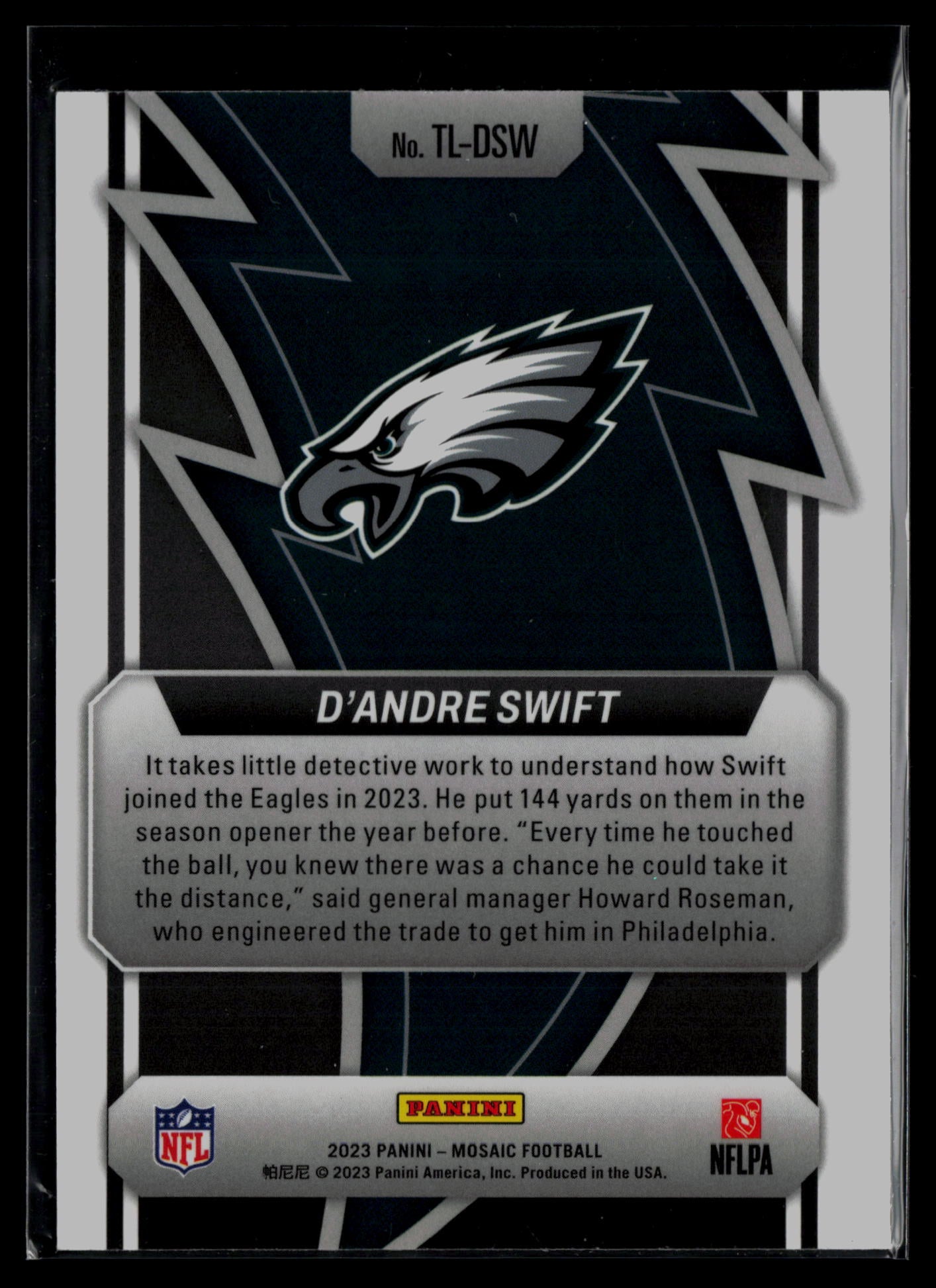 2023 Panini Mosaic #TL-DSW D'Andre Swift Thunder Lane