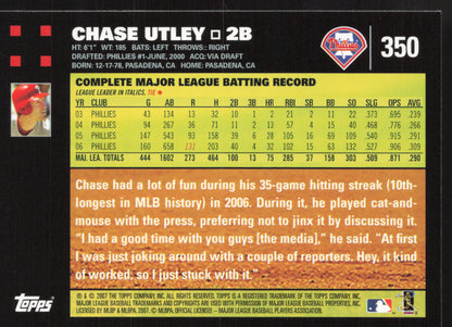 2007 Topps #350 Chase Utley