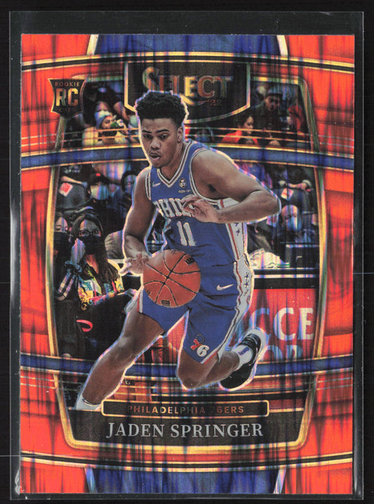 2021-22 Panini Select #85 Jaden Springer Orange Flash Prizms