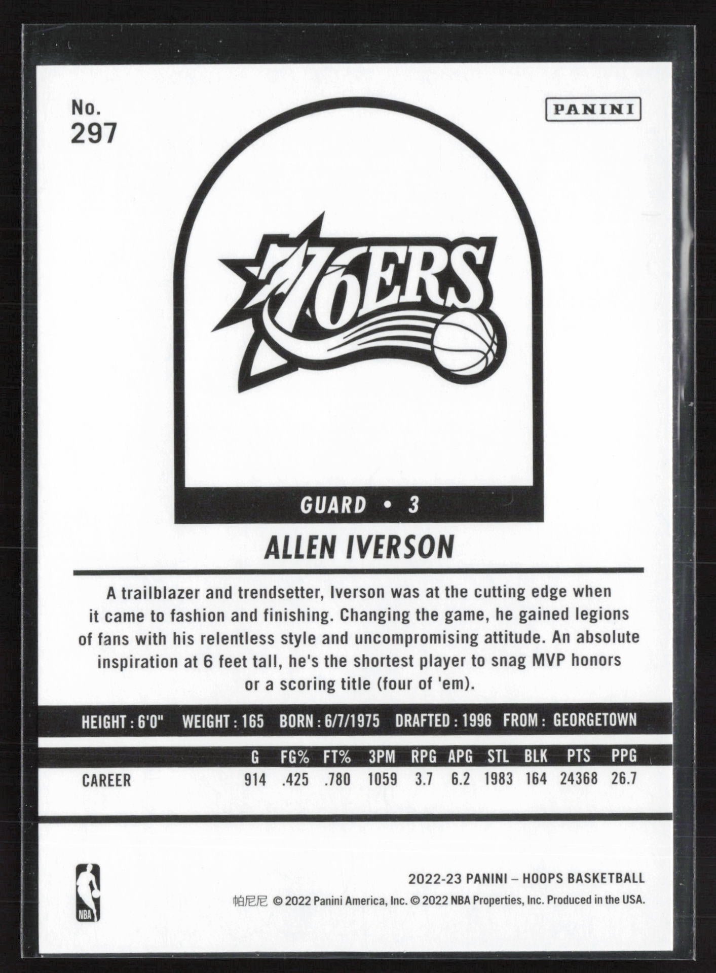 2022-23 Hoops #297 Allen Iverson