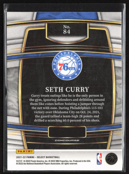 2021-22 Panini Select #84 Seth Curry Blue (Retail Base)