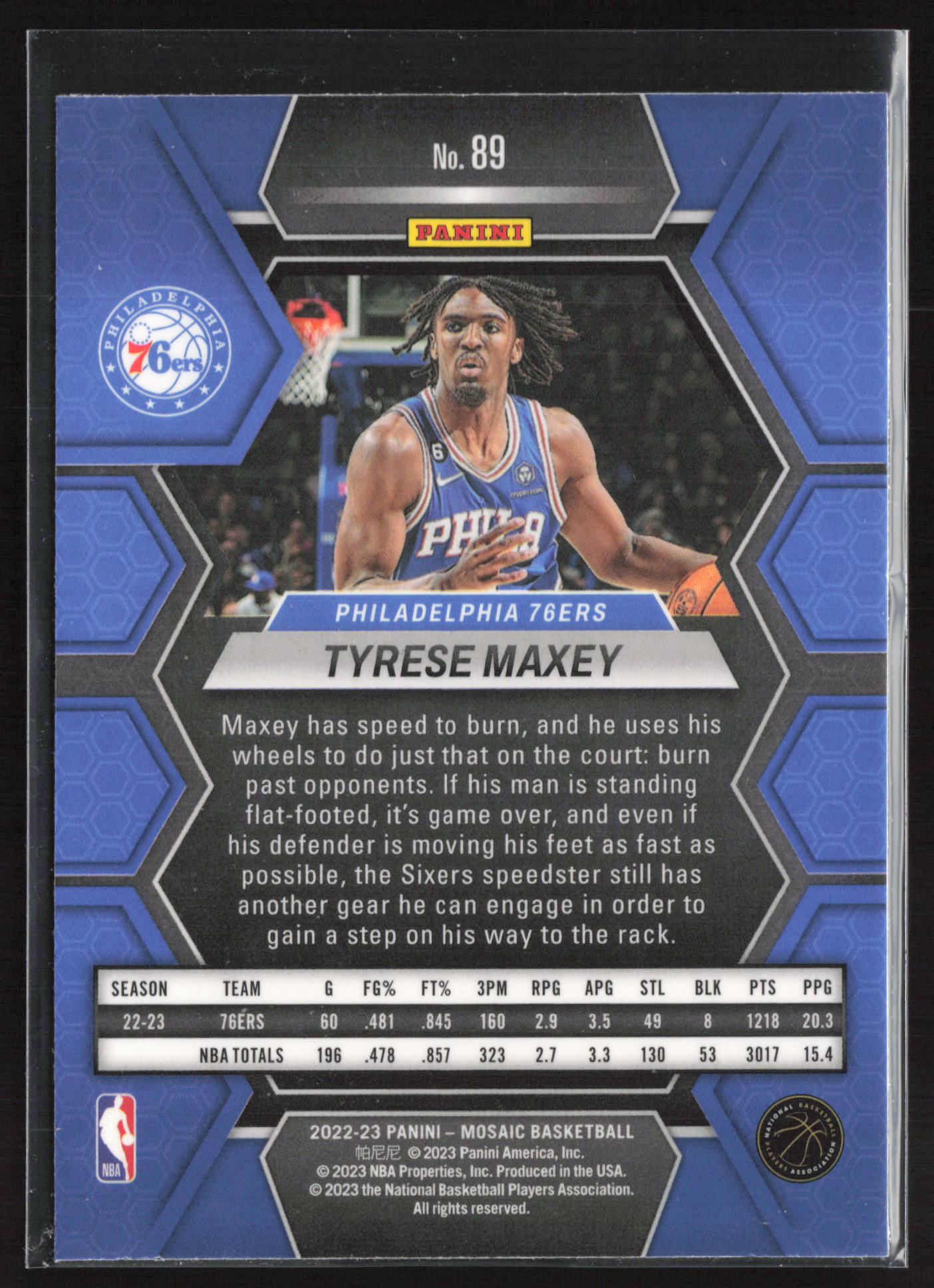 2022-23 Panini Mosaic #89 Tyrese Maxey