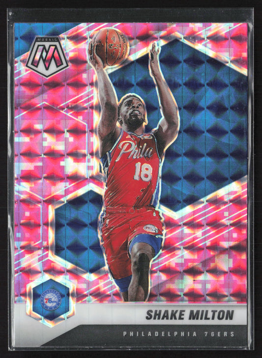 2020-21 Panini Mosaic #56 Shake Milton Mosaic Camo Pink