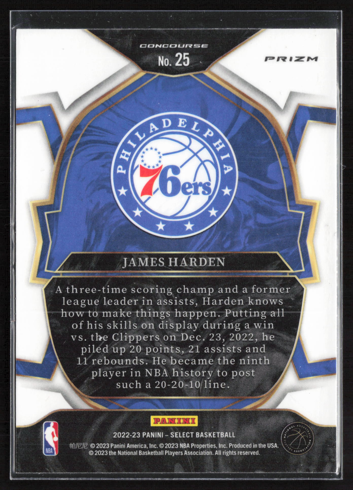 2022-23 Panini Select #25 James Harden Blue (Retail Base)