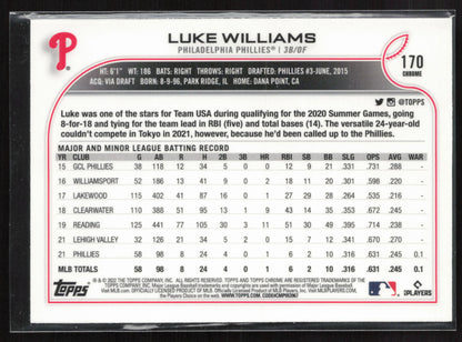 2022 Topps Chrome #170 Luke Williams