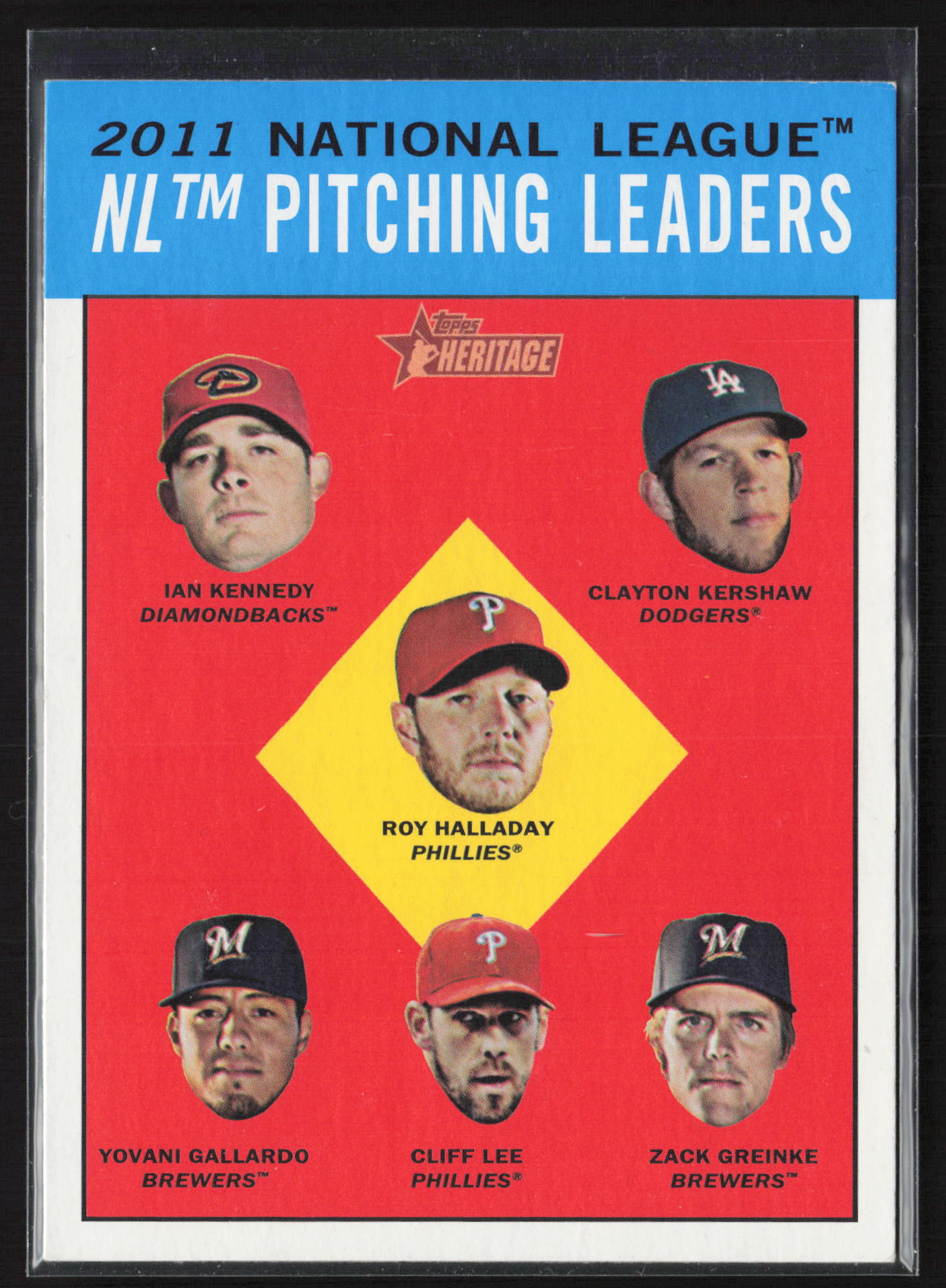 2012 Topps Heritage #7 NL Pitching Leaders