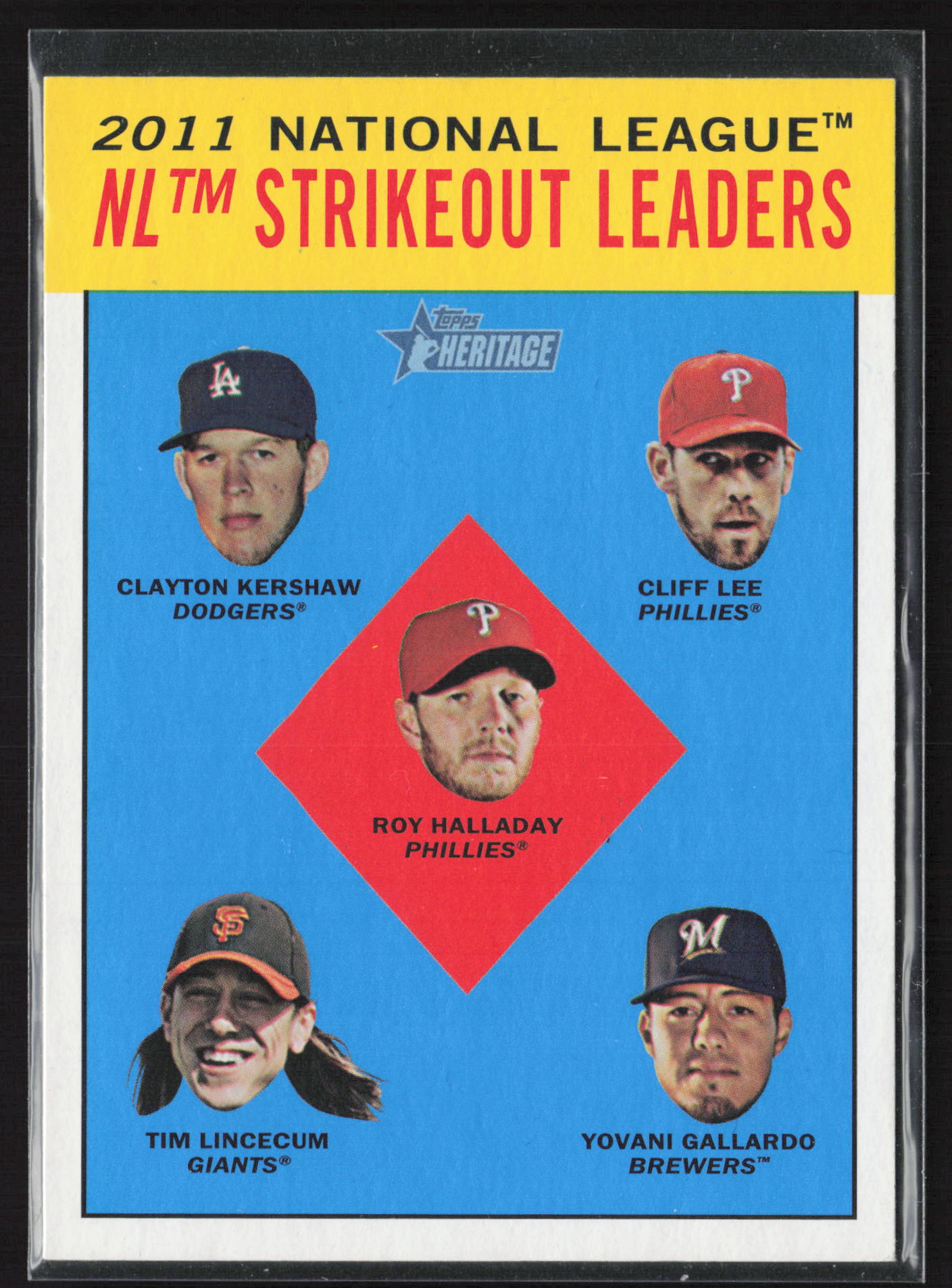 2012 Topps Heritage #9 NL Strikeout Leaders