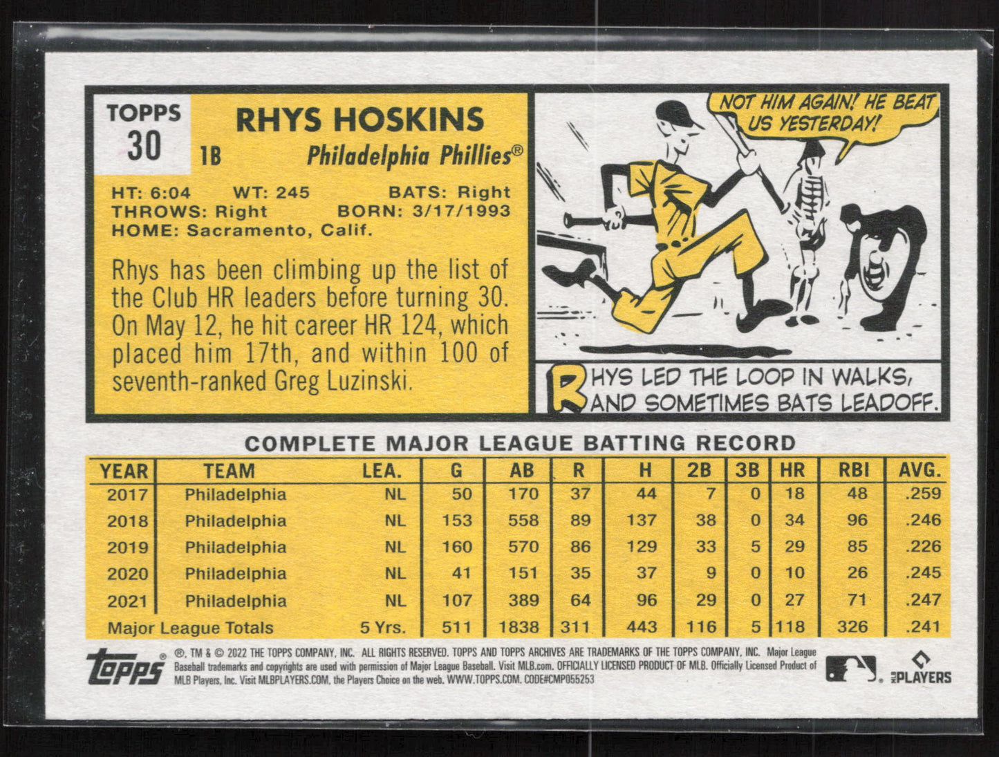 2022 Topps Archives #30 Rhys Hoskins