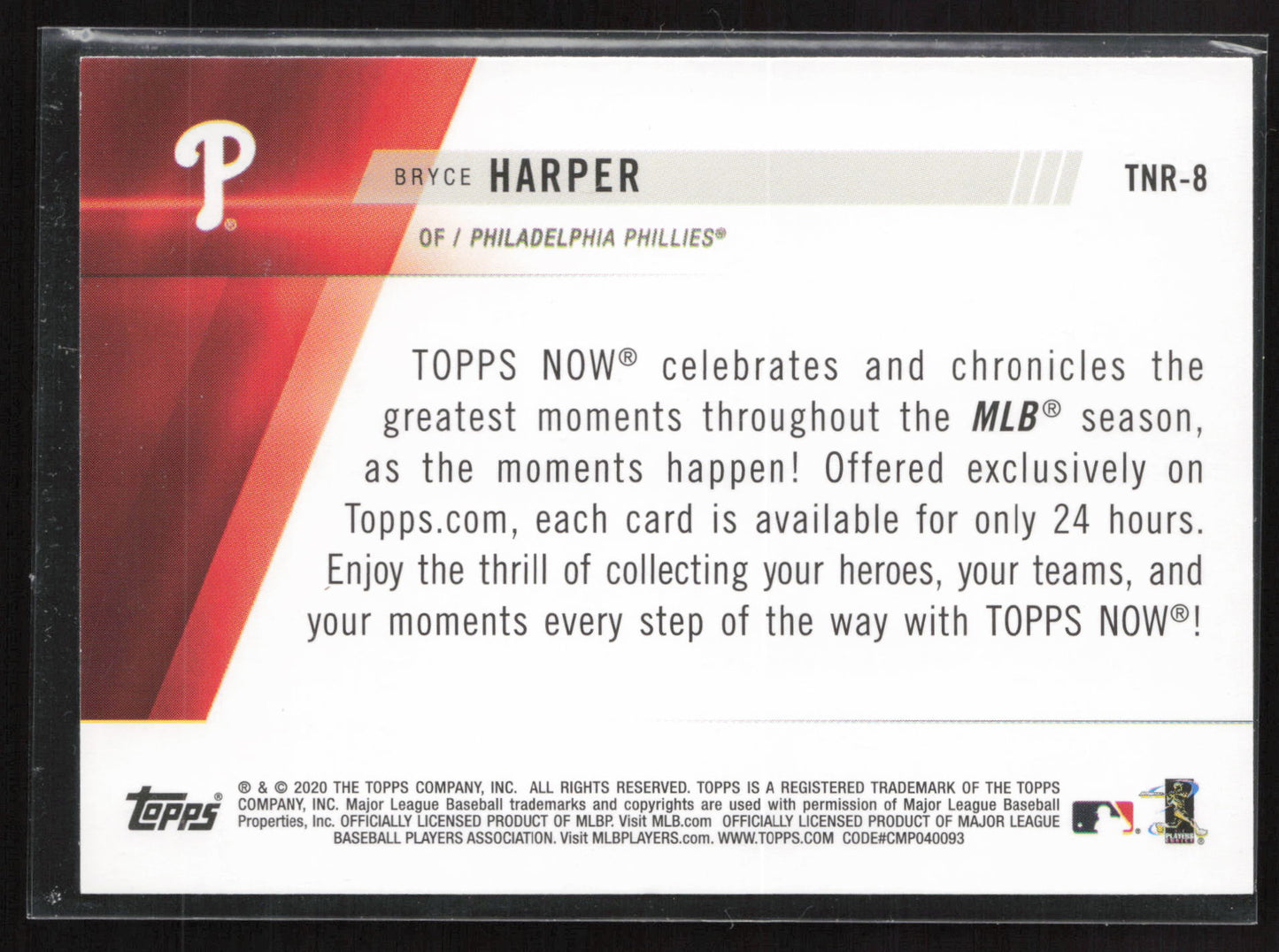 2020 Topps #TNR-8 Bryce Harper Topps Now Review 2019