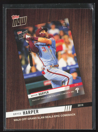 2020 Topps #TNR-8 Bryce Harper Topps Now Review 2019