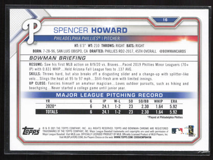 2021 Bowman #16 Spencer Howard