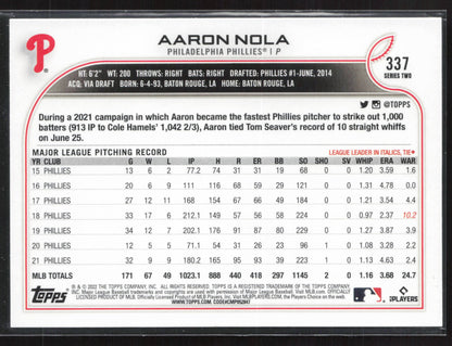 2022 Topps #337 Aaron Nola