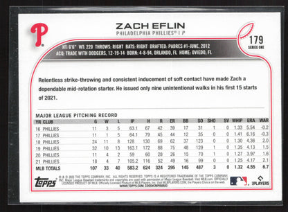 2022 Topps #179 Zach Eflin