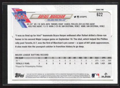 2021 Topps #622a Rafael Marchan