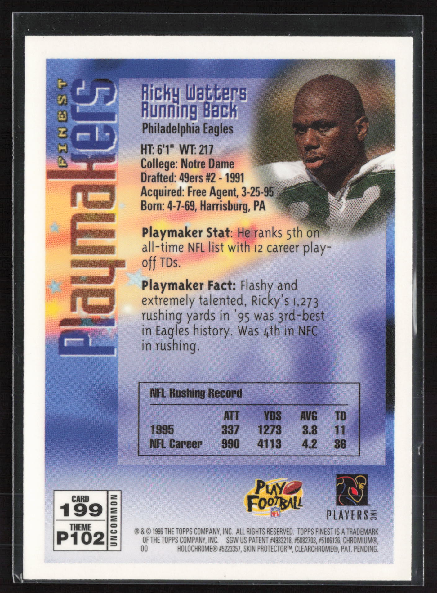 Topps Finest #199 Ricky Watters